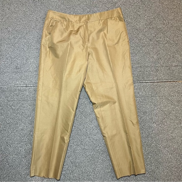 Talbots Petite Pleated Lined Dress Pants Size 12P Beige Split Hem Straight Leg - Picture 1 of 14